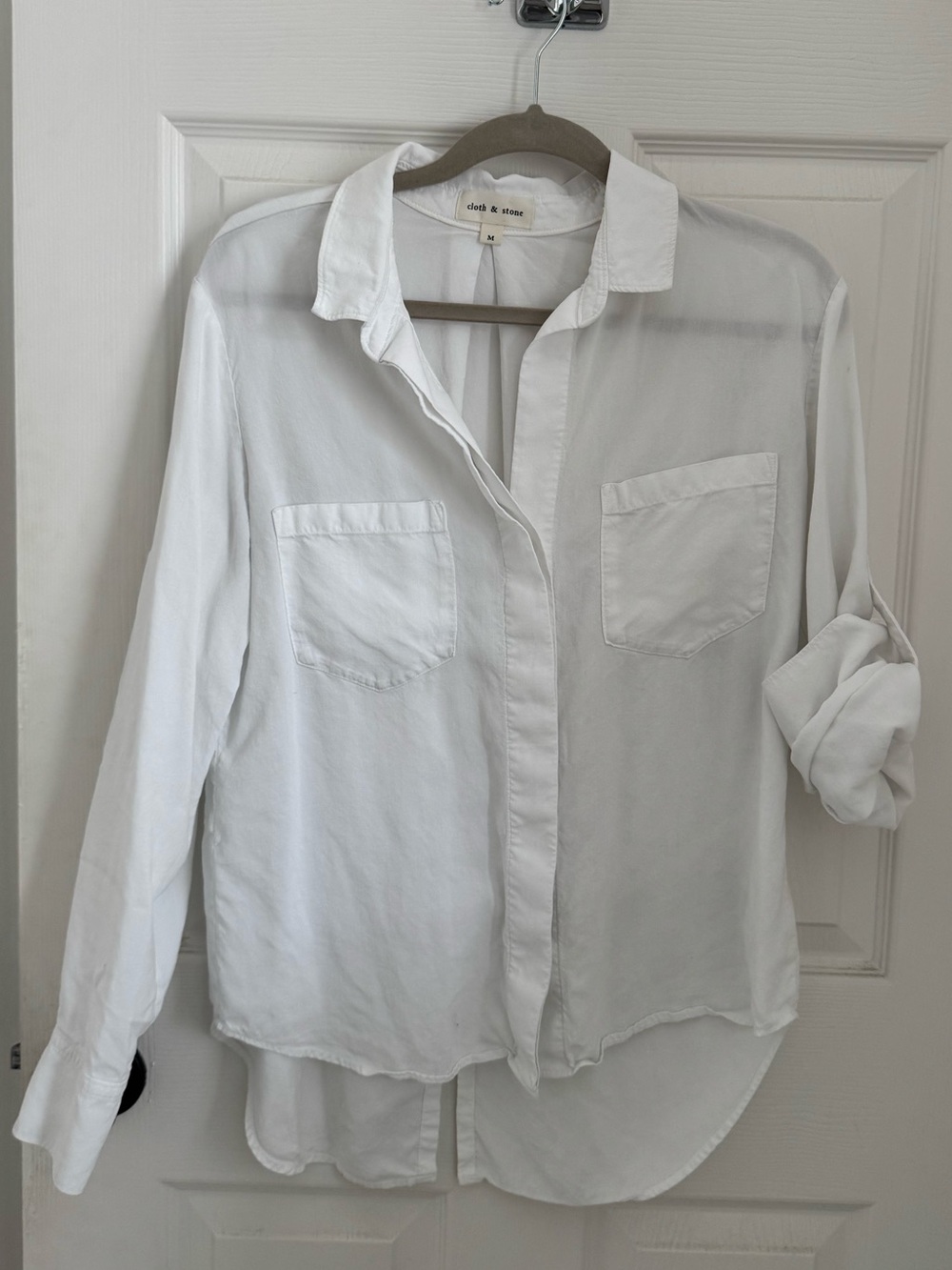 Semi-sheer Cloth & Stone Button-Down Shirt